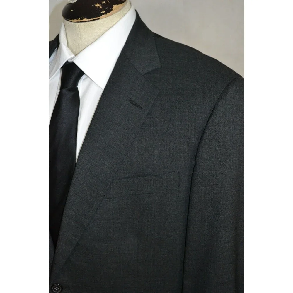Brooks Brothers Brooksease Wool Blazer Dark Charcoal Gray Sport Coat Sz 44R USA‎